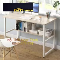 Bàn làm việc gỗ chân sắt sơn tĩnh điện